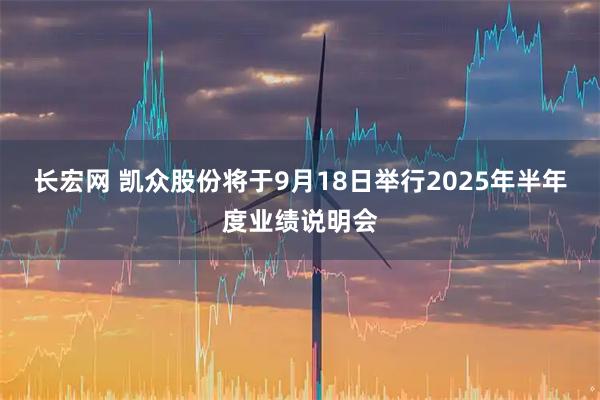 长宏网 凯众股份将于9月18日举行2025年半年度业绩说明会
